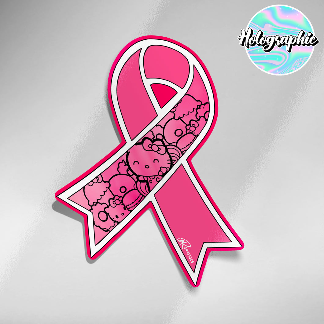 Breast Cancer Awareness 2021 Sticker -  Ribbon Hello Kitty