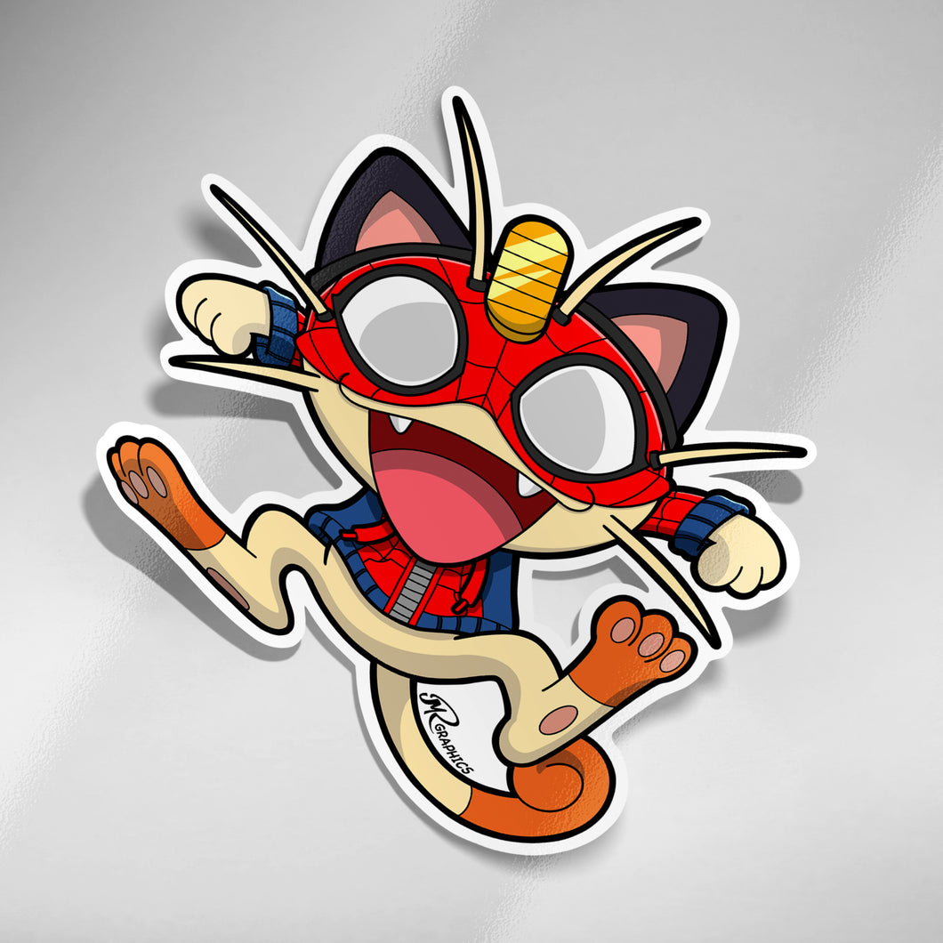 Meowth Spidey Sticker