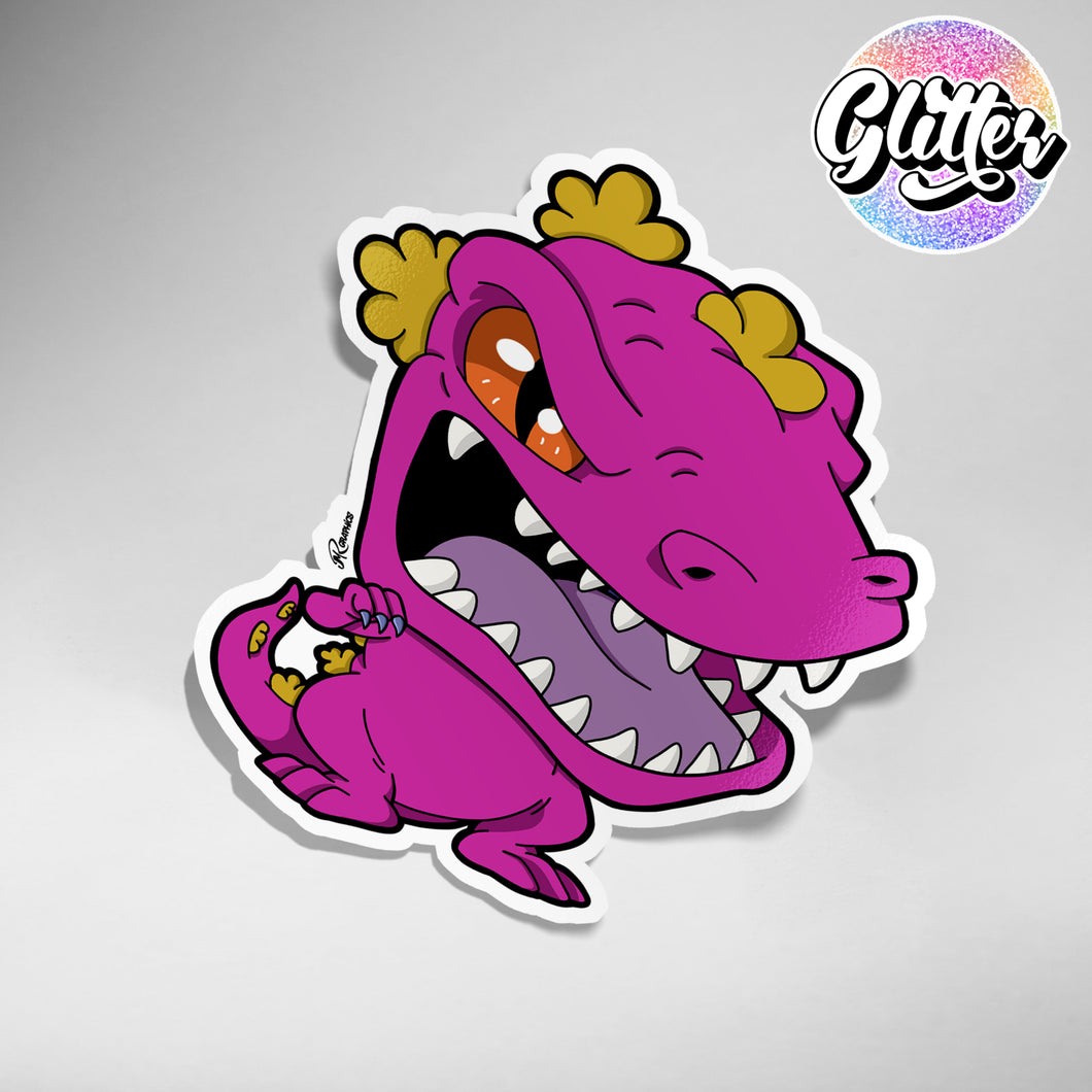 Reptar Pink Glitter Sticker