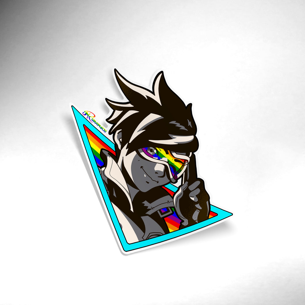 Tracer Pride  Glitter Sticker